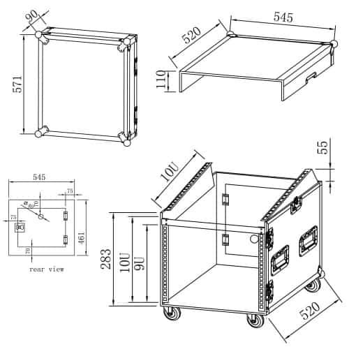 קייס קשיח 10U + מיקסר SC-MC10U מבית SPEED CASE
