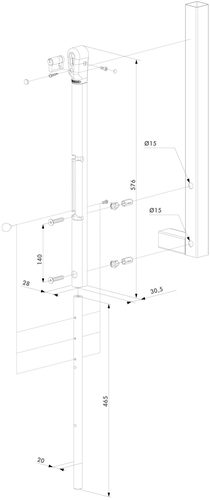 בריח שער אנכי עם נעילה LOCINOX