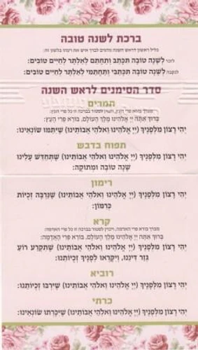 סימני ליל ראש השנה-בעיצוב כרטיס ברכה