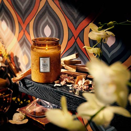 נר ריחני בצנצנת זכוכית 510 גרם - Baltic Amber 