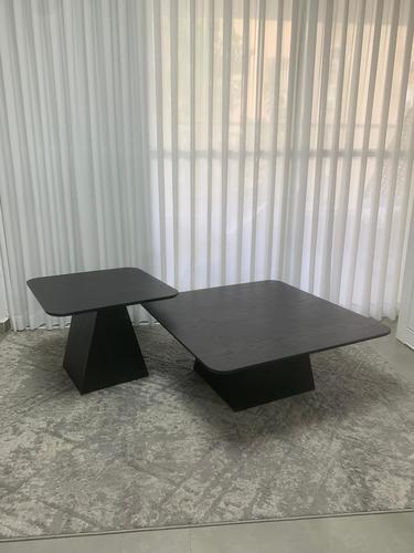 סט שולחנות סלון עץ שחורים 