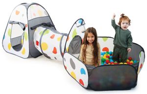 סט המשחקים המושלם - אוהל עם בריכת כדורים ומנהרת זחילה + 50 כדורים - אפור