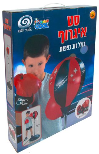 שק איגרוף עומד לילדים עם אפשרות התאמת גובה וזוג כפפות איגרוף עשוי דמוי עור PU עמיד