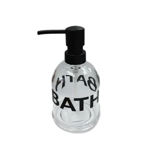 דיספנסר סבון עגול BATH שחור מתוך קולקציית סט אמבטיה Clear (מבט מהצד) - פריט מעוצב לעיצוב חלל רחצה מודרני ויוקרתי