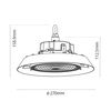 פנס מחסנים 200W 150Lm/w 90° IP65 שחור