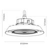 פנס מחסנים 200W 160Lm/w 90° IP65 שחור CCT