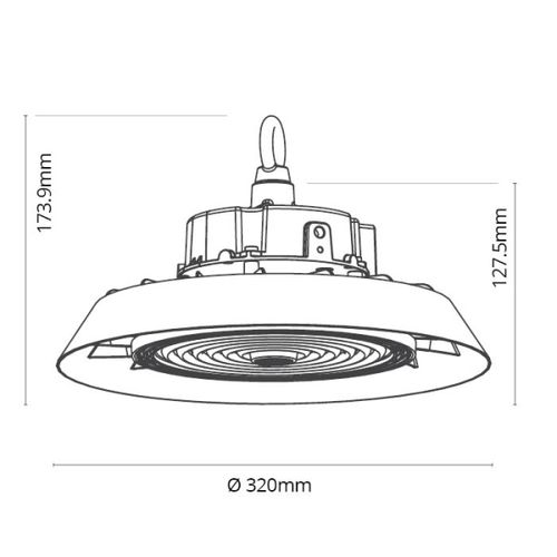 פנס מחסנים 200W 160Lm/w 90° IP65 שחור CCT יורולוקס 
