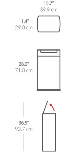 פח טאץ' בר מלבני נירוסטה 40 ל' סימפליומן | Simplehuman