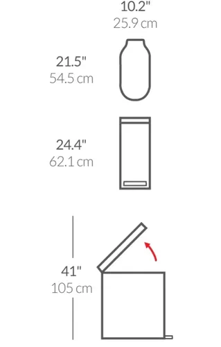  פח דוושה צר נירוסטה 45 ל' סימפליומן | Simplehuman