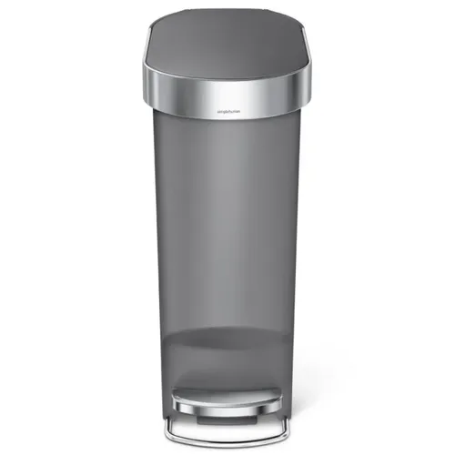 פח פלסטיק דוושה אפור צר 40 ל' סימפליומן | Simplehuman