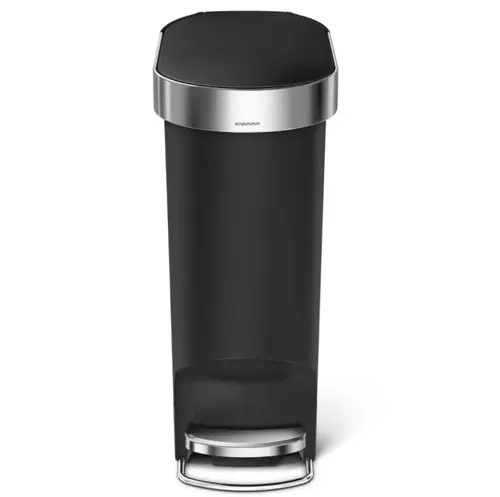 פח פלסטיק דוושה צר שחור 40 ל' סימפליומן | Simplehuman