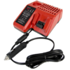 מטען למצת הרכב לסוללות 18V + 12V מבית Milwaukee 