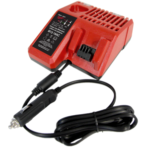 מטען למצת הרכב לסוללות 18V + 12V מבית Milwaukee 