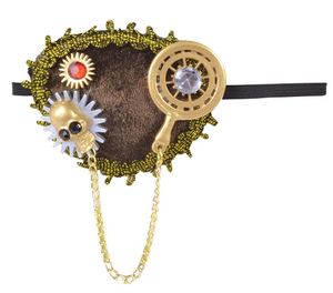 רטייה שחורה דמוי עור עם קישוטי מתכת לתחפושות ומשחקי דמיון