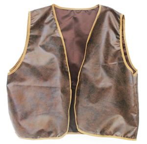 ווסט דמוי עור חום כהה לתחפושות ומשחקי דמיון