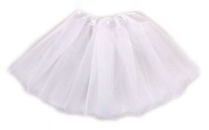 חצאית טוטו תלת שכבתית באורך 40 ס"מ - לבן