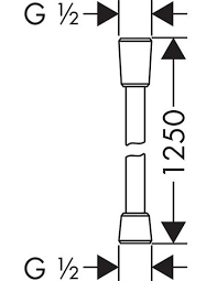 צינור מקלחת HANSGROHE אורך 125 סמ דגם 28272000