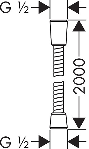 צינור מקלחת שרשורי HANSGROHE אורך 2 מ / דגם 28134000