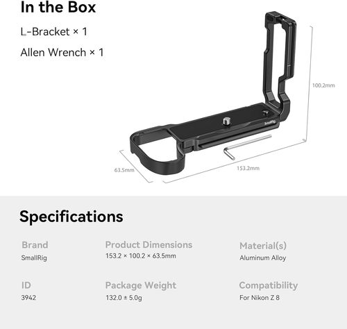 בסיס L-Bracket למצלמת SmallRig 3942 Nikon Z8