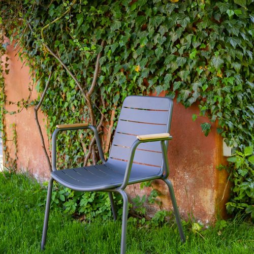 כסא אלומיניום בשילוב טיק PARC chair