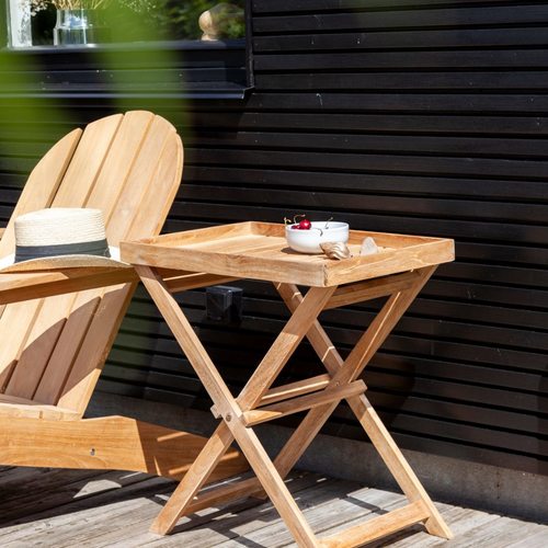 שולחן מגש מתקפל עץ טיק tray table