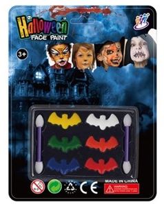 ערכת איפור לילדים עטלפים 6 צבעים + 2 מכחולים (בטוח לשימוש)