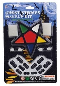 ערכת איפור לילדים בצורת כוכב 6 צבעים + 2 מכחולים, 2 ספוגים וציפורניים להדבקה (בטוח לשימוש)