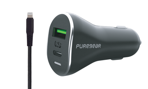 מטען רכב QC+PD 58W עם כבל Lightning Pure-gear PureGear - PureGear