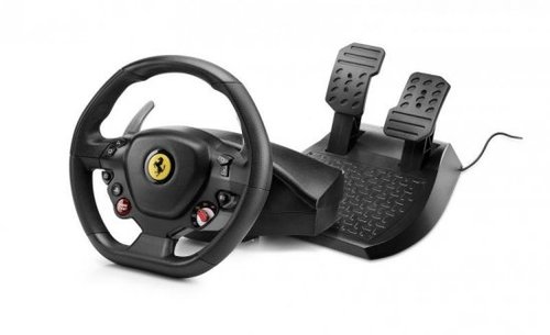 הגה מירוצים עם דוושות Thrustmaster T80 Ferrari 488 GTB Edition למחשב PC ופלייסטיישן 4 ו 5