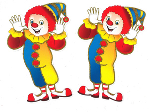 20 חיתוך ליצן צבעוני עם נצנצים