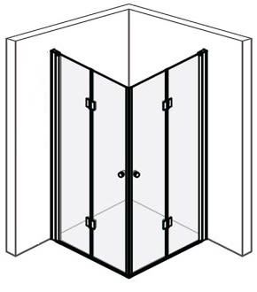 מקלחן דגם מדיסון גלינה שחור 78*78 או 88*88