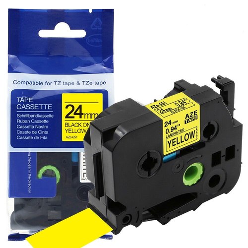 סרט תואם שחור על צהוב 24MM TZE