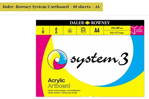 בלוק קרטון לציור עם אקריליק ACTYLIC ARTBOARD (גודל A4)