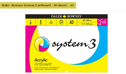 בלוק קרטון לציור עם אקריליק ACRYLIC ARTBOARD (גודל A3)