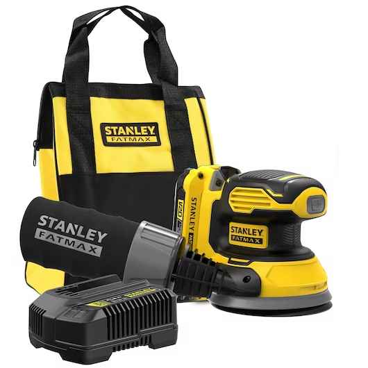 מלטשת נטענת + סוללת ליתיום  2.0Ah מטען ותיק רך  STANLEY® FATMAX® V20 