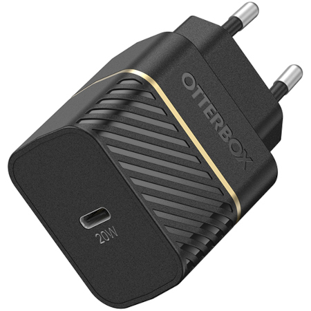 ראש מטען בית מהיר צבע שחור USB C 20W Otterbox