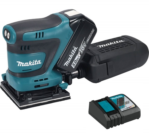 מלטשת רוטטת נטענת מתח 18V כולל סוללה 5.0 אמפר MAKITA DBO480 מקיטה