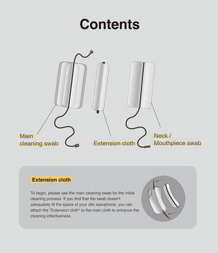 ערכת ניקוי לסקסופון מספוג מיקרופייבר MCSK מבית Chateau TAIWAN