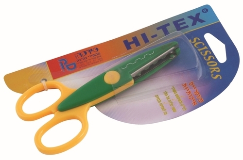 מספריים זיג זג פלסטיק בבליסטר