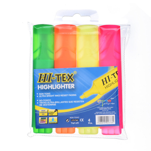 טוש זוהר סט - 4 HI-TEX