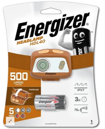 פנס ראש לחייל/ולטייל 5 מצבים 500 לומנס מבית Energizer