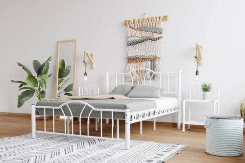 מיטת מתכת זוגית דגם טובי לבן