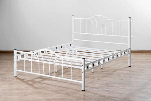 מיטת מתכת זוגית דגם טובי לבן
