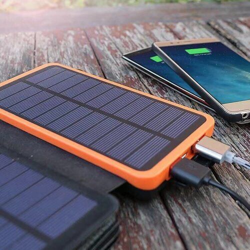 מטען נייד סולארי | סוללת גיבוי 20000mAh עם 5 פאנלים סולאריים