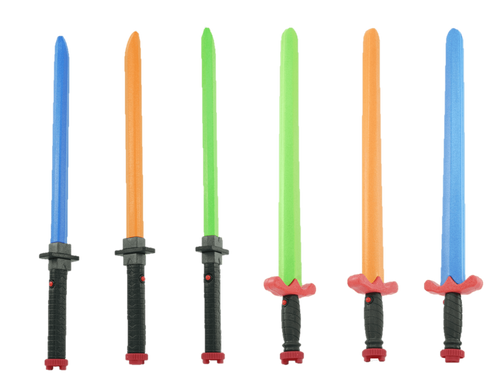 חרב משחק עשויה קצף רך עם תאורה ואפשרות חיבור לחרב נוספת (מגוון דגמים)