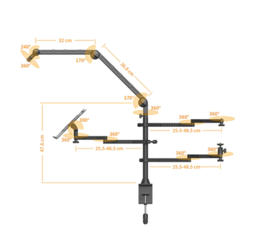 ulanzi 2805 ls21 vijim multi-arm desk mount stend