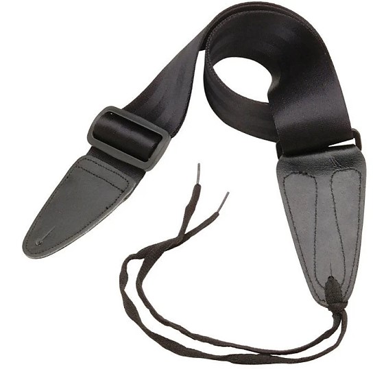 On Stage GSA10BK Guitar Strap with Leather Ends