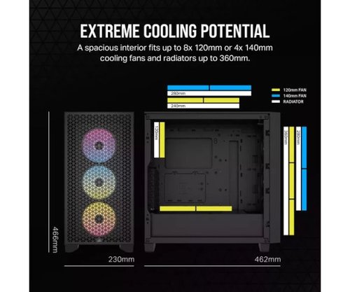מארז לגיימרים Corsair 3000D AIRFLOW RGB Tempered Glass Mid Tower