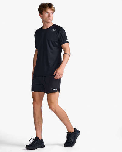 חולצת ריצה גברים Aero Tee BLK/SRF