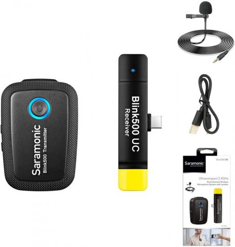 מיקרופון דש אלחוטי בחיבור USB-C עם משדר ומקלט Saramonic Blink 500 B5